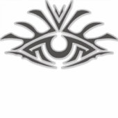 Minimal Black Ink Tattoo Style Artwork シール (正面)