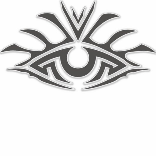 Minimal Black Ink Tattoo Style Artwork シール (正面)