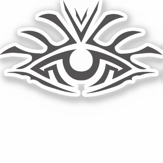 Minimal Black Ink Tattoo Style Artwork シール (正面)