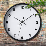 Minimal Black Large Numbers Minimal White 壁時計<br><div class="desc">Minimal Black Large Numbers Minimal White Clock</div>