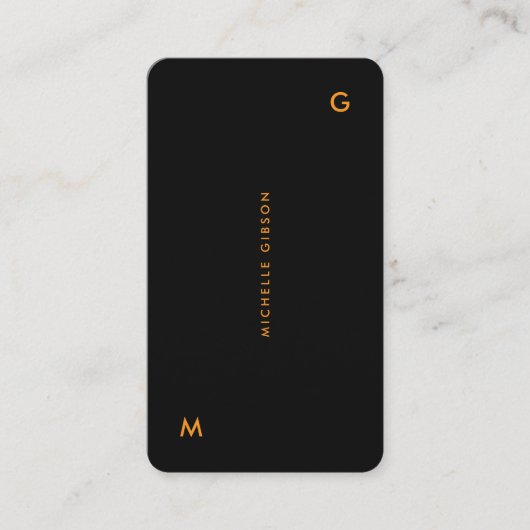 Minimal Black Orange Contractor Construction 名刺 (正面)