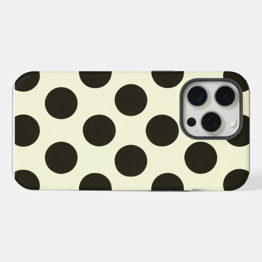 Minimal Black Polka Dot Pattern iPhoneケース (裏面横)