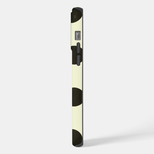 Minimal Black Polka Dot Pattern iPhoneケース (左側面)