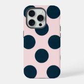 Minimal Black Polka Dot Pattern iPhoneケース (裏面)
