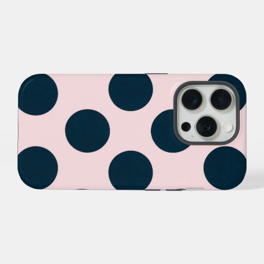 Minimal Black Polka Dot Pattern iPhoneケース (裏面横)