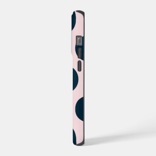 Minimal Black Polka Dot Pattern iPhoneケース (左側面)