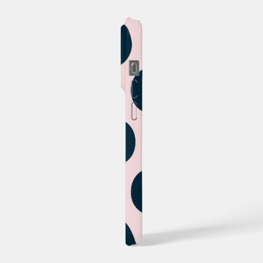 Minimal Black Polka Dot Pattern iPhoneケース (左側面)