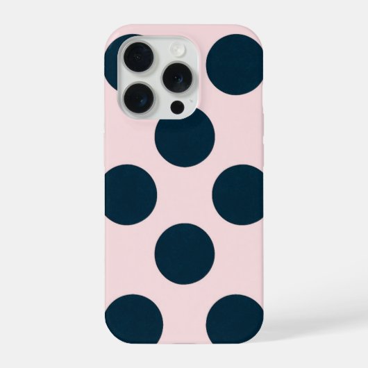 Minimal Black Polka Dot Pattern iPhoneケース (裏面)