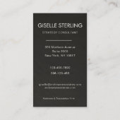 Minimal Black Slate Stone Professional Photo 名刺 (裏面)