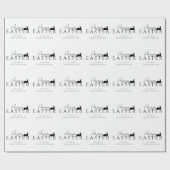 Minimal Black Typography With Bunny Happy Easter ラッピングペーパー (フラット)