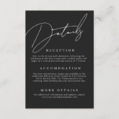 Minimal Black Wedding Details Enclosure Card エンクロージャーカード (正面)