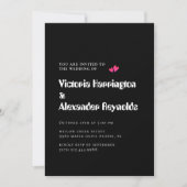 Minimal Black Wedding Typography Invitation 招待状 (正面)