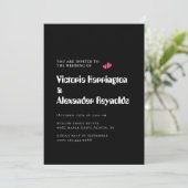 Minimal Black Wedding Typography Invitation 招待状 (スタンド正面)