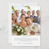 Minimal black & White 2 Photo Wedding Thank You サンキューカード (裏面)