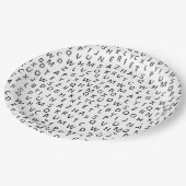 Minimal Black White Alphabet Pattern  ペーパープレート (アングル)