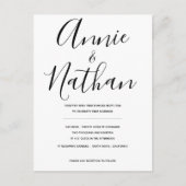 Minimal Black White Calligraphy Wedding Invitation シーズンポストカード (正面)