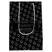  Minimal Black & White Camera Pattern Photography ミディアムペーパーバッグ (裏面)