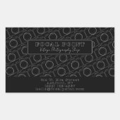 Minimal Black & White Camera Pattern Photography 長方形シール (正面)