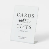 Minimal Black & White Cards & Gifts Wedding  台座サイン (正面)