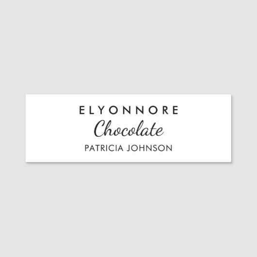 Minimal Black White Custom Staff 名札 (正面)