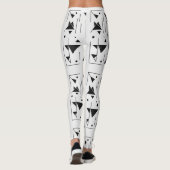 Minimal Black White Geometric Pattern Modern Abstr レギンス (裏面)