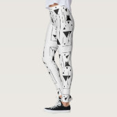 Minimal Black White Geometric Pattern Modern Abstr レギンス (左)