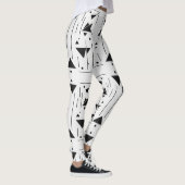 Minimal Black White Geometric Pattern Modern Abstr レギンス (右)