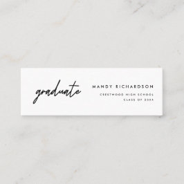 Minimal Black & White Graduation Name Card Insert スキニー名刺