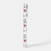 Minimal Black & White Heart Notification Pattern iPhoneケース (右側面)