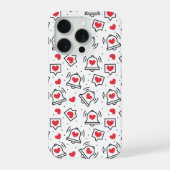 Minimal Black & White Heart Notification Pattern iPhoneケース (裏面)