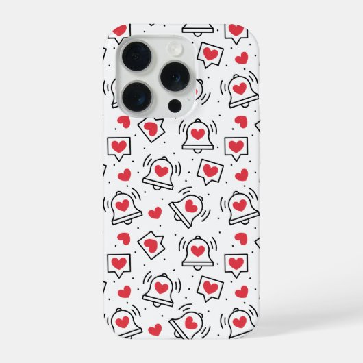 Minimal Black & White Heart Notification Pattern iPhoneケース (裏面)
