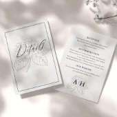 Minimal Black & White Hydrangea Wedding Details  エンクロージャーカード