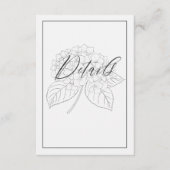 Minimal Black & White Hydrangea Wedding Details  エンクロージャーカード (正面)