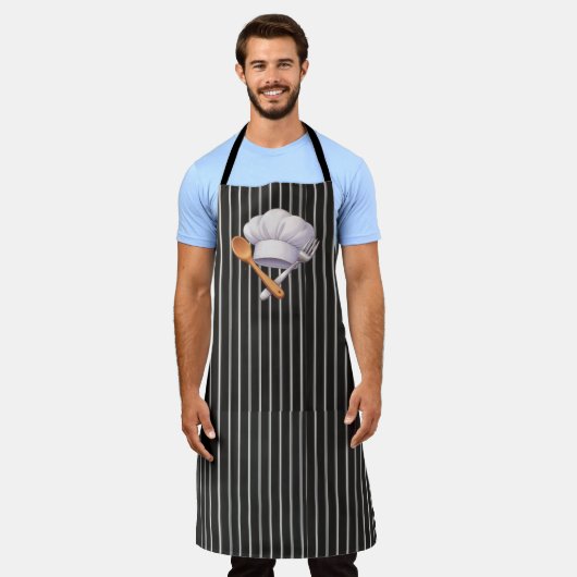 Minimal Black & White Kitchen  エプロン (着用した状態)