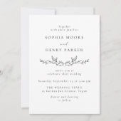 Minimal Black & White Line Art Wedding Invitation 招待状 (正面)