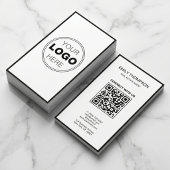 Minimal Black White Modern QR Code Logo 名刺