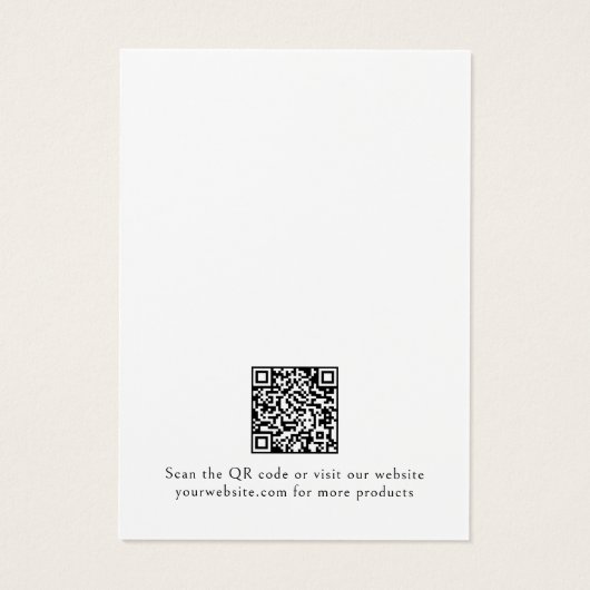 Minimal Black White Necklace Earring Display Card (裏面)