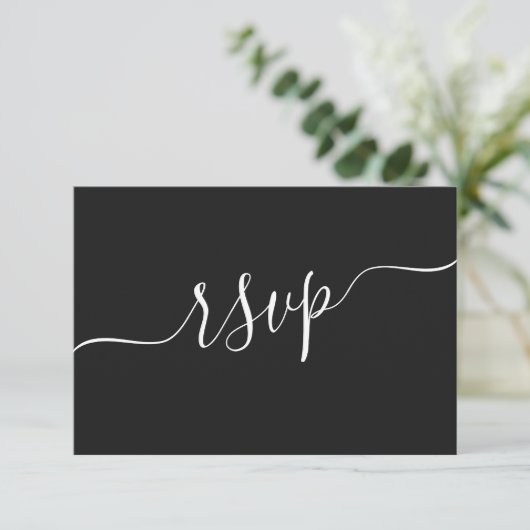Minimal Black & White QR Code Wedding RSVP (スタンド正面)