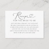 Minimal Black & White Recipe Card エンクロージャーカード (正面)