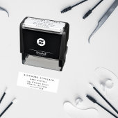 Minimal Black White Script Lash セルフインキングスタンプ