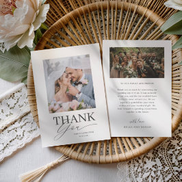 Minimal Black & White Thank You Wedding  サンキューカード