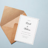 Minimal Black & White Wedding Design 招待状