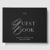Minimal Black & White Wedding Guest Book ゲストブック (正面)