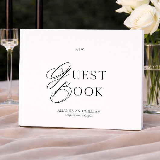 Minimal Black & White Wedding Guest Book ゲストブック