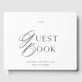 Minimal Black & White Wedding Guest Book ゲストブック (正面)