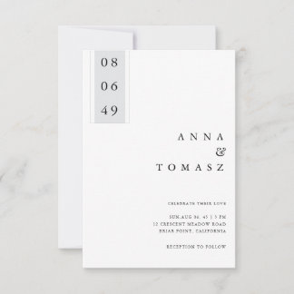 Minimal Black & White Wedding Invitation 招待状