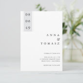 Minimal Black & White Wedding Invitation 招待状 (スタンド正面)