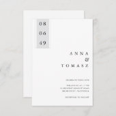 Minimal Black & White Wedding Invitation 招待状 (正面/裏面)