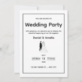 Minimal Black & White Wedding Invitation 招待状 (正面)
