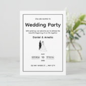 Minimal Black & White Wedding Invitation 招待状 (スタンド正面)